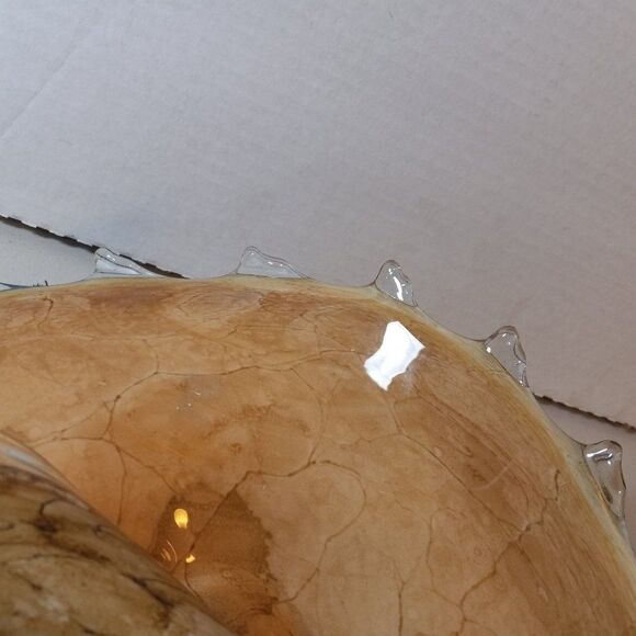 Handmade Sea Shell w/ Spirder Vein pattern Art Glass Centerpiece Countrycore - Picture 5 of 11